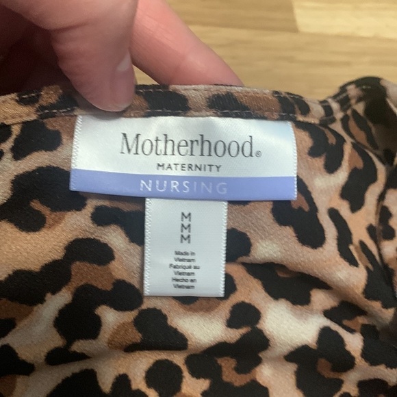 MOTHERHOOD Maternity Leopard Print High Low Flowy Nursing Wrap Dress Women’s M - Picture 6 of 15